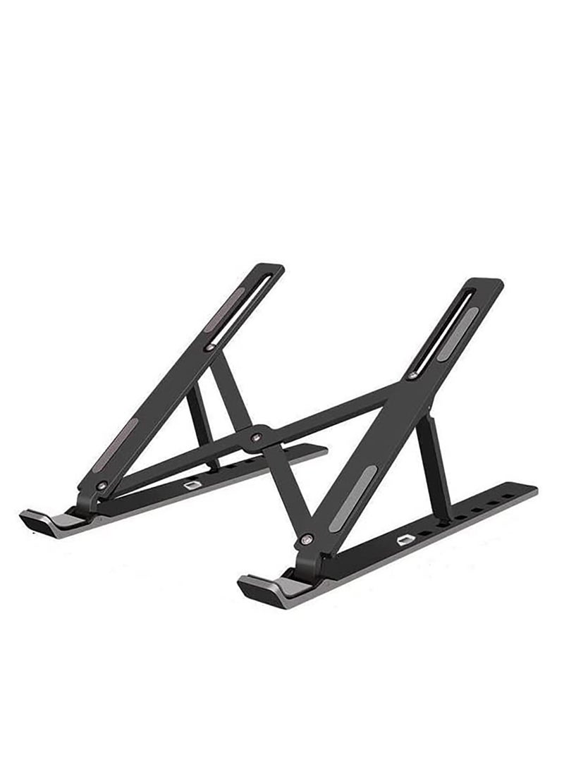 Contex Plastic 6 Level Laptop Stand Ergonomic, Portable Height-Adjustable Compatible with  8-17.3 Inch Laptops, Black - Image 1