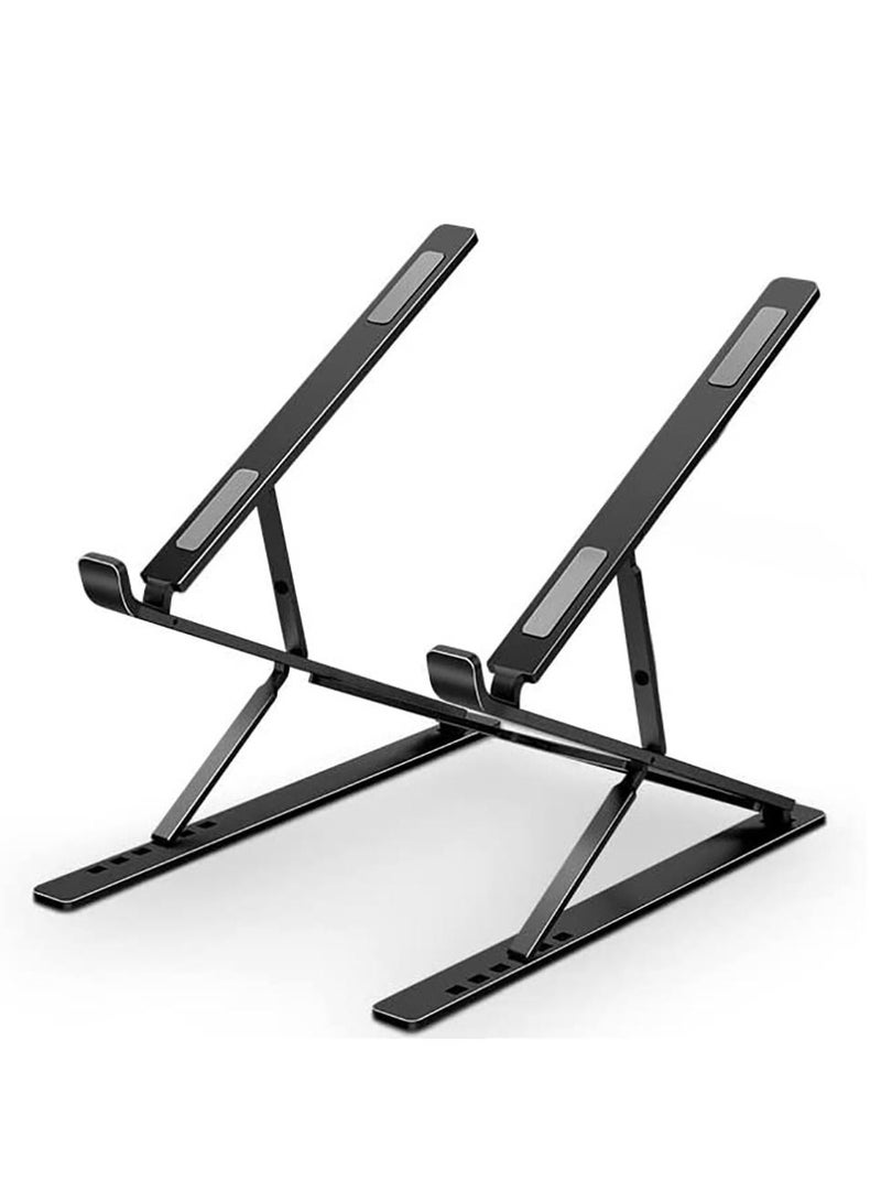 Contex Plastic 6 Level Laptop Stand Ergonomic, Portable Height-Adjustable Compatible with  8-17.3 Inch Laptops, Black - Image 2