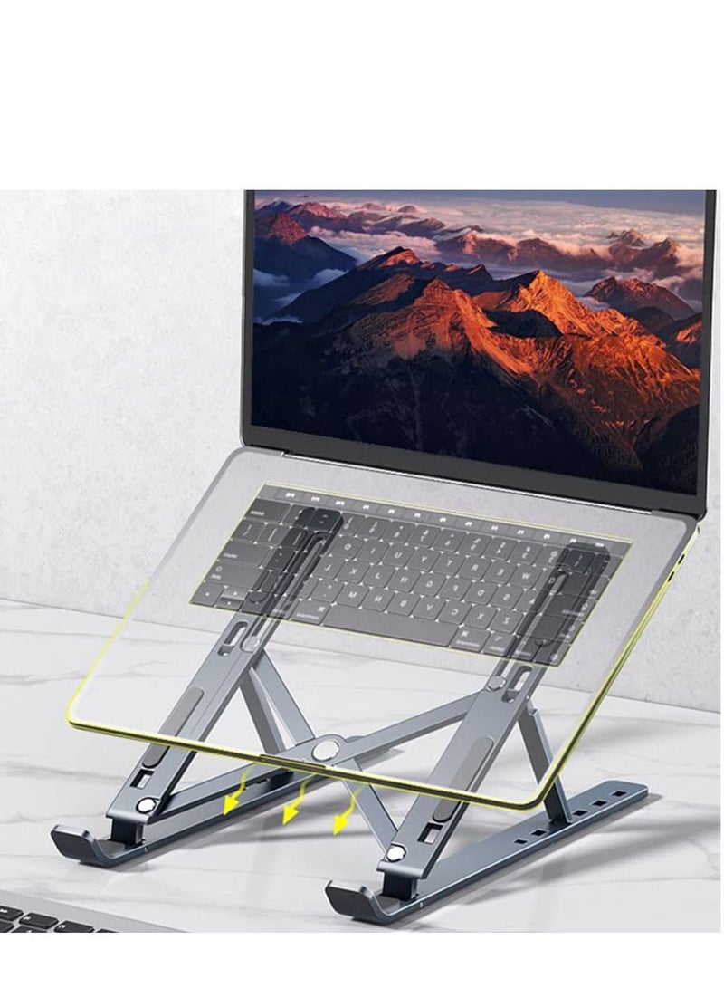 Contex Plastic 6 Level Laptop Stand Ergonomic, Portable Height-Adjustable Compatible with  8-17.3 Inch Laptops, Black - Image 3