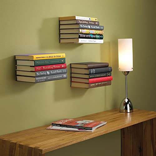 ROLLYWARE Unique Design Invisible Bookshelf Metal Heavy Floating Book Shelf Wall Mounted Shelf Holder Hanging Home Storage Rack for Home Wall Decoration (Hold Upto 10 Books per self) Pack of 8 - Image 2