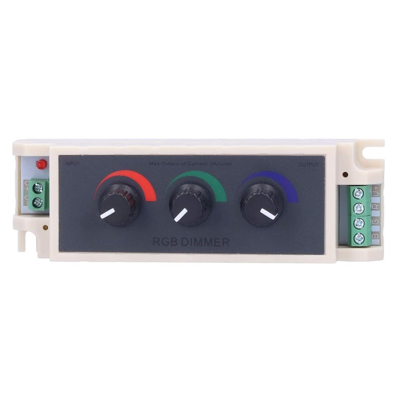 HEEPDD RGB Knob Dimmer Controller, 3 Channels PWM Dimming, DC12 24V LED Color Mixing Board for Custom Lighting Effects, Smart Brightness Adjustment with Control - Image 1