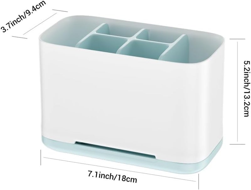 JALCON Bathroom Toothbrush and Toothpaste Organizer, Blue - Image 5
