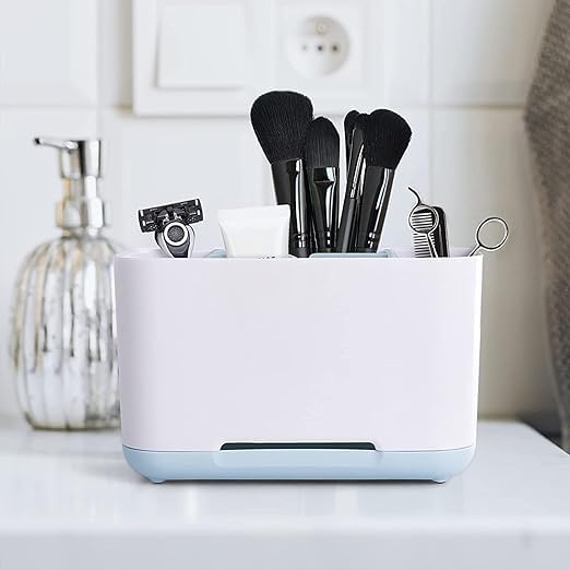 JALCON Bathroom Toothbrush and Toothpaste Organizer, Blue - Image 2