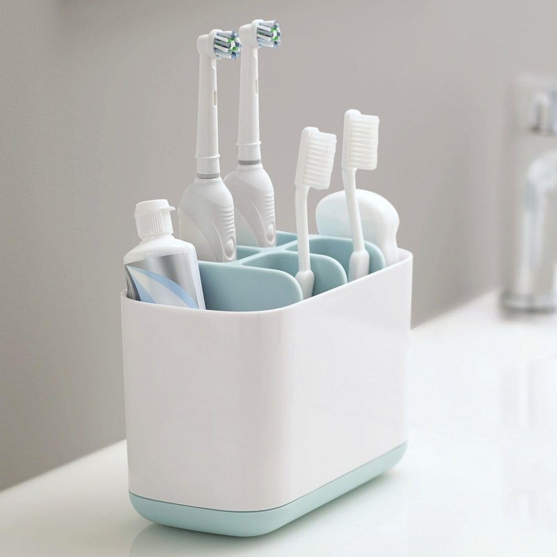 JALCON Bathroom Toothbrush and Toothpaste Organizer, Blue - Image 1