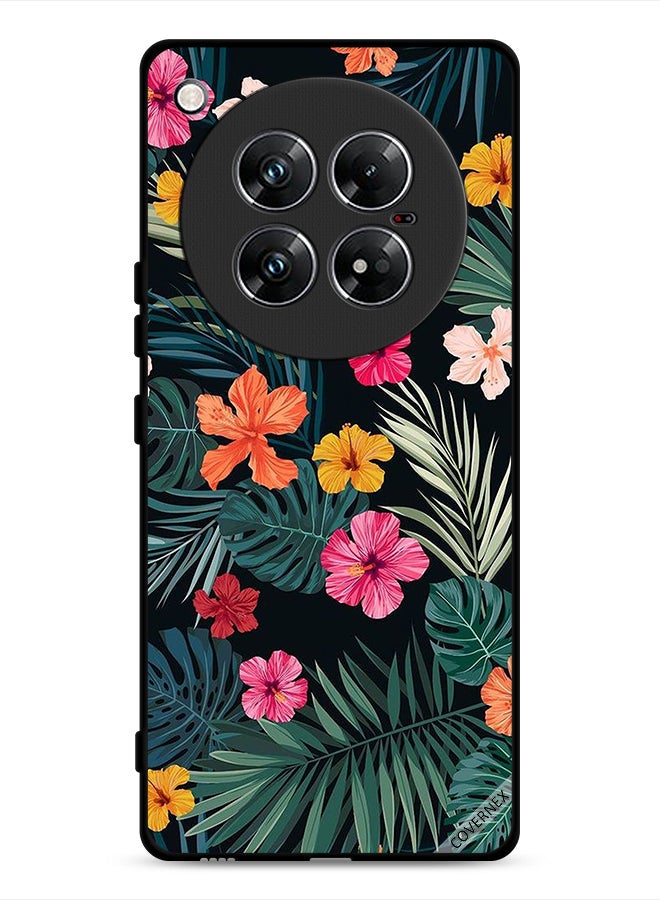 Covernex Infinix Zero 40 Protective Case Cover Multi Color Flowers And Dark Green Feathers - Image 1