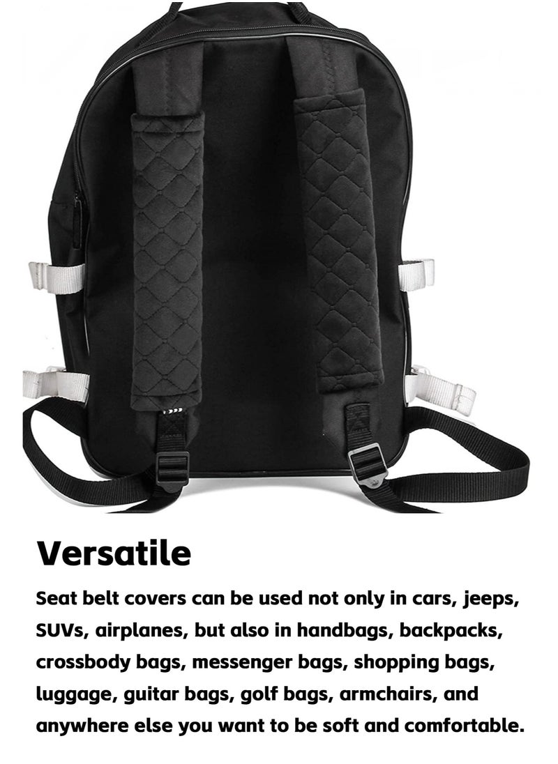 Teuuea - 8 Pieces Universal Car Seat Belt Pads Cover, Auto Seat Shoulder Neck Chest Protector, Harness Pad Belt Shoulder Strap Covers, Away from Seat Belt Rubbing, for All Cars, Adults and Children (Black) - Image 1