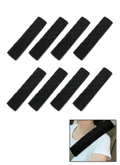 8 Pieces Universal Car Seat Belt Pads Cover, Auto Seat Shoulder Neck Chest Protector, Harness Pad Belt Shoulder Strap Covers, Away from Seat Belt Rubbing, for All Cars, Adults and Children (Black)
