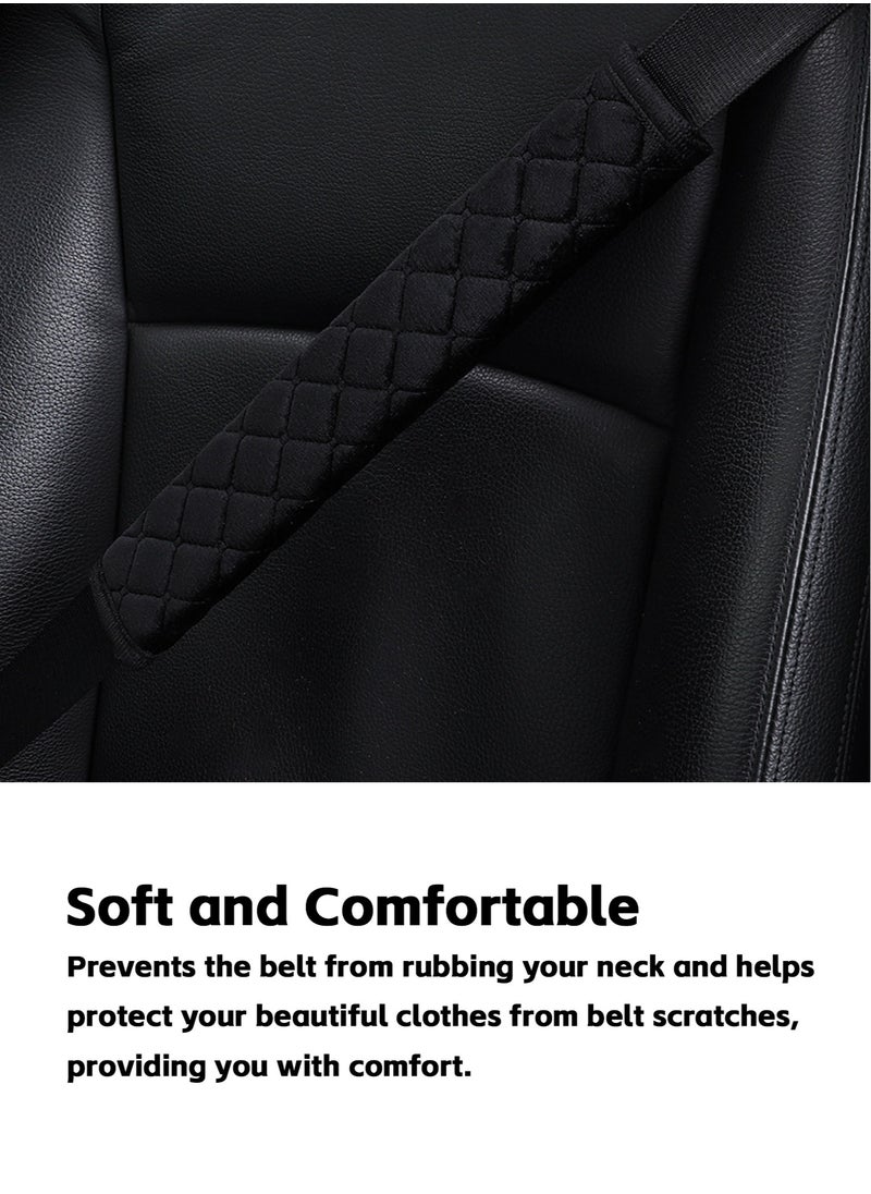 Teuuea - 8 Pieces Universal Car Seat Belt Pads Cover, Auto Seat Shoulder Neck Chest Protector, Harness Pad Belt Shoulder Strap Covers, Away from Seat Belt Rubbing, for All Cars, Adults and Children (Black) - Image 1