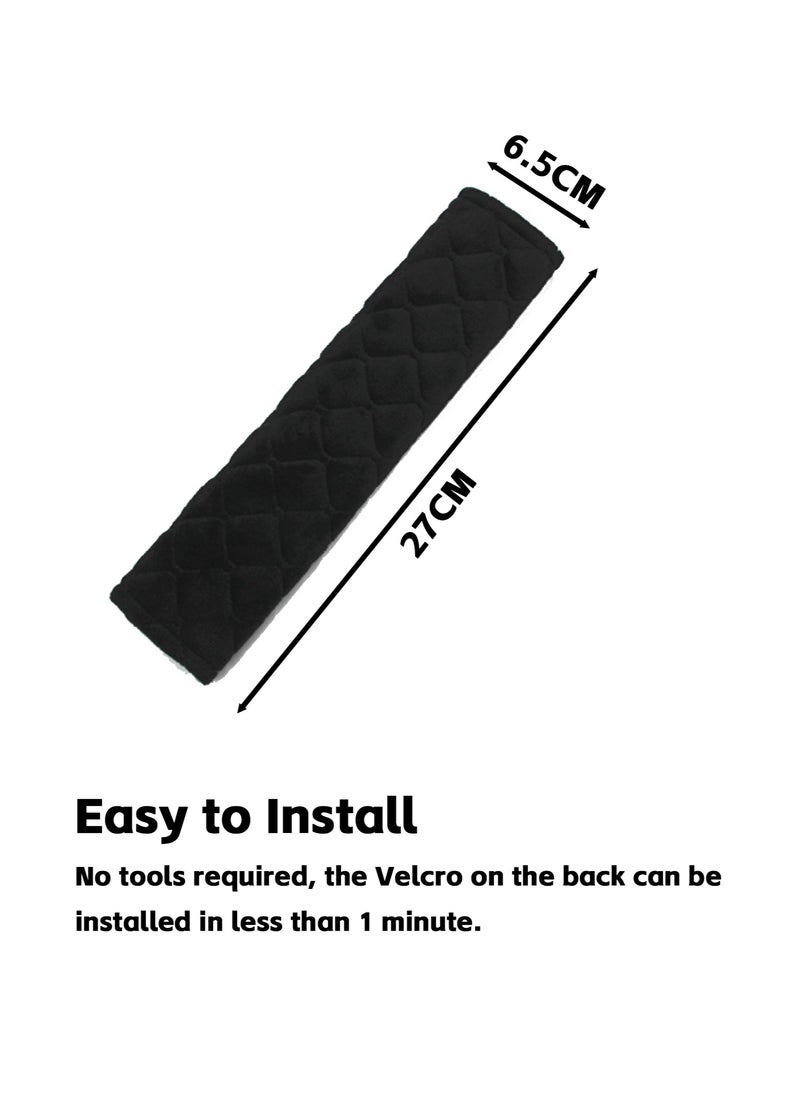 Teuuea - 8 Pieces Universal Car Seat Belt Pads Cover, Auto Seat Shoulder Neck Chest Protector, Harness Pad Belt Shoulder Strap Covers, Away from Seat Belt Rubbing, for All Cars, Adults and Children (Black) - Image 1