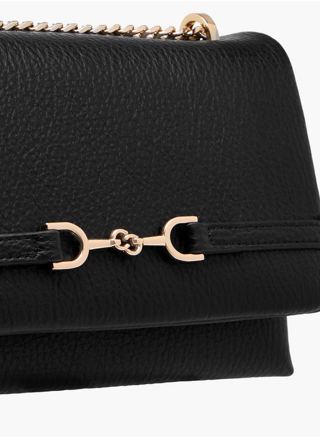 Celeste Women's Textured Crossbody Bag with Chain Strap  - Image 4