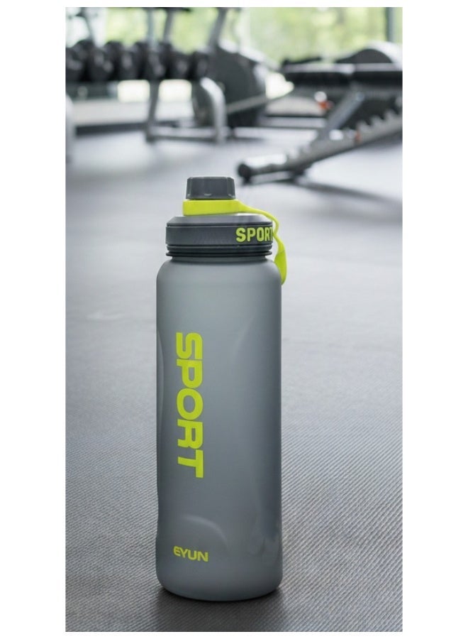 EYUN Water Bottle 1000ML Large Capacity Drinking Bottle with Flip Lid and Carry Handle-Grey - Image 2