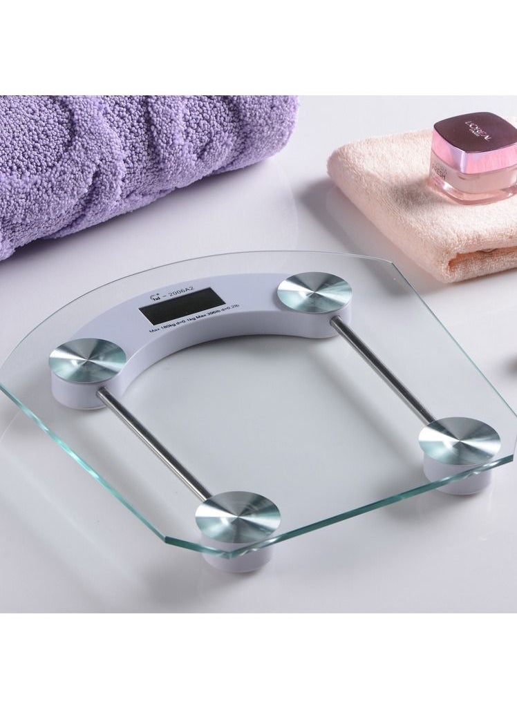 DubaiGallery - Square Human Digital Scale 180kg Healthy Weighing Transparent Body Fat Scale Bathroom Scale LED Digital Weight Bathroom Balance - Image 1