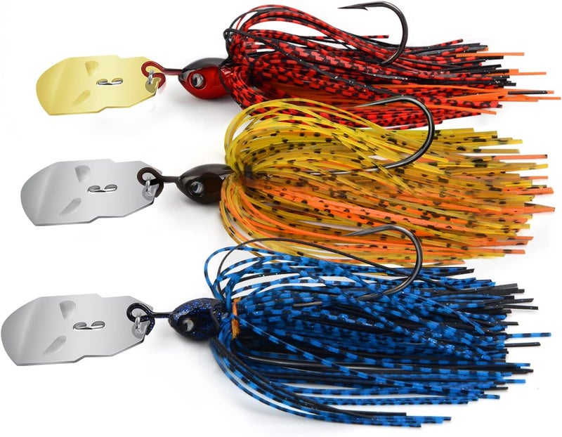 MadBite by KastKing Bladed Jig Fishing Lures, Multi-Color Kits, Irresistible Vibrating Action, Sticky-Sharp Heavy-Wire Needle Point Hooks, Popular 3/8 oz and 1/2 oz Sizes, Includes Storage Box - Image 1