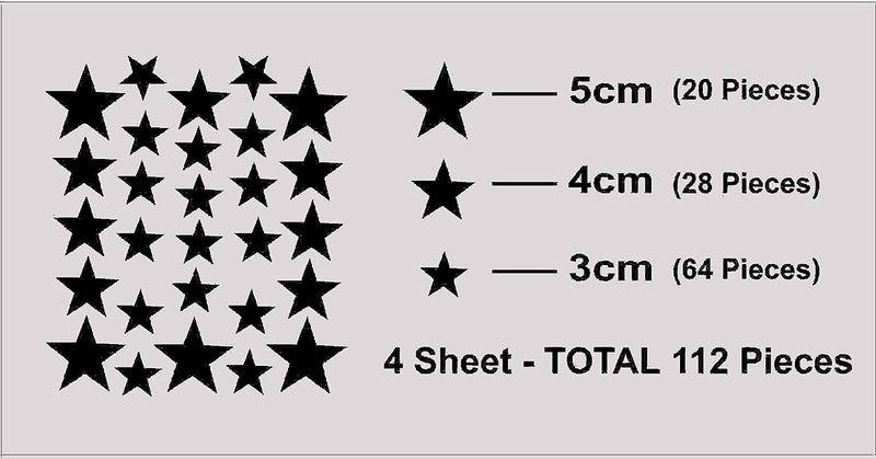 BugyBagy ملصقات شارات الجدار الفضي النجمة المتنوعة - 112pcs (1.18 "" إلى 1.97 "أحجام) - قشر سهلة وعصا مثالية لغرفة غرفة الأطفال الحضانة D؟ - Image 5