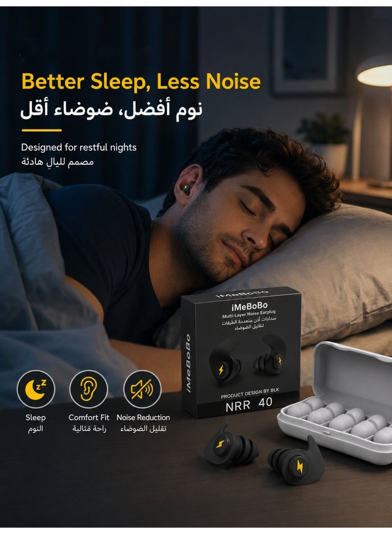 imebobo Enjoy Sweet, Baby-like Sleep! Ultra-Soft Earplugs | NRR 40 High-Efficiency Noise Reduction | Waterproof Design (Ideal for Swimming, Showering, Sleeping, & Working) | Reusable — A Travel Essential - Image 5