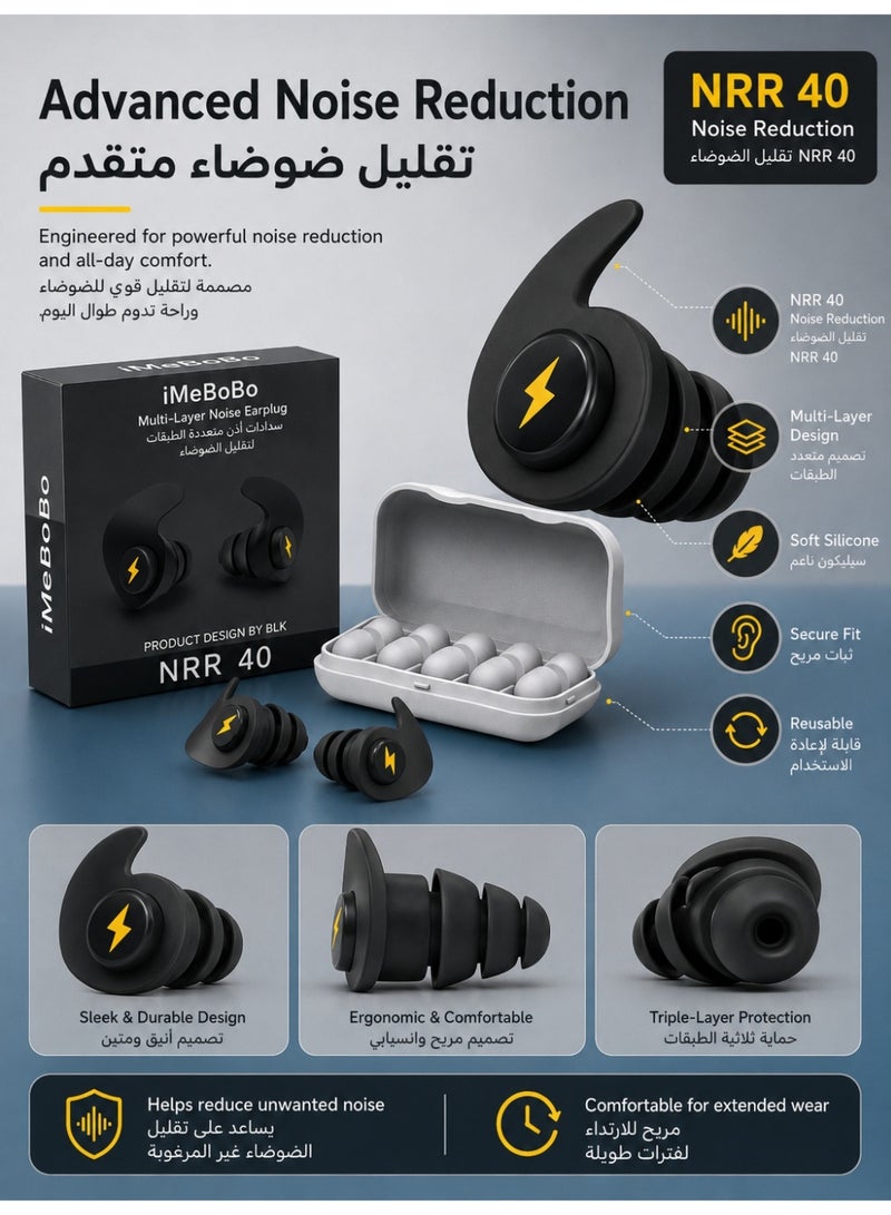 imebobo Enjoy Sweet, Baby-like Sleep! Ultra-Soft Earplugs | NRR 40 High-Efficiency Noise Reduction | Waterproof Design (Ideal for Swimming, Showering, Sleeping, & Working) | Reusable — A Travel Essential - Image 4