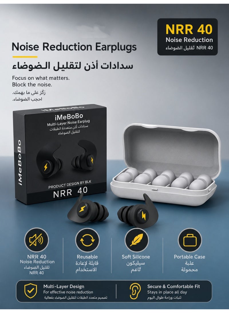 imebobo Enjoy Sweet, Baby-like Sleep! Ultra-Soft Earplugs | NRR 40 High-Efficiency Noise Reduction | Waterproof Design (Ideal for Swimming, Showering, Sleeping, & Working) | Reusable — A Travel Essential - Image 2