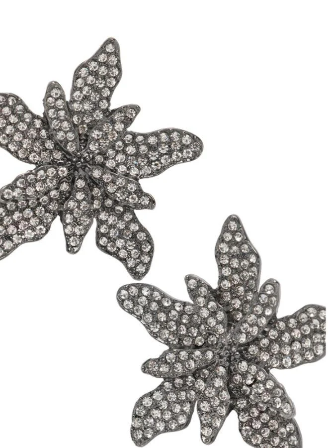 PARFOIS Flower Earrings With Crystals