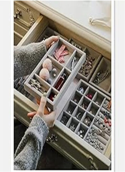 Chamois Jewelry Drawer Organizer Storage Tray (4 Pieces) - Multicolor_one year warranty