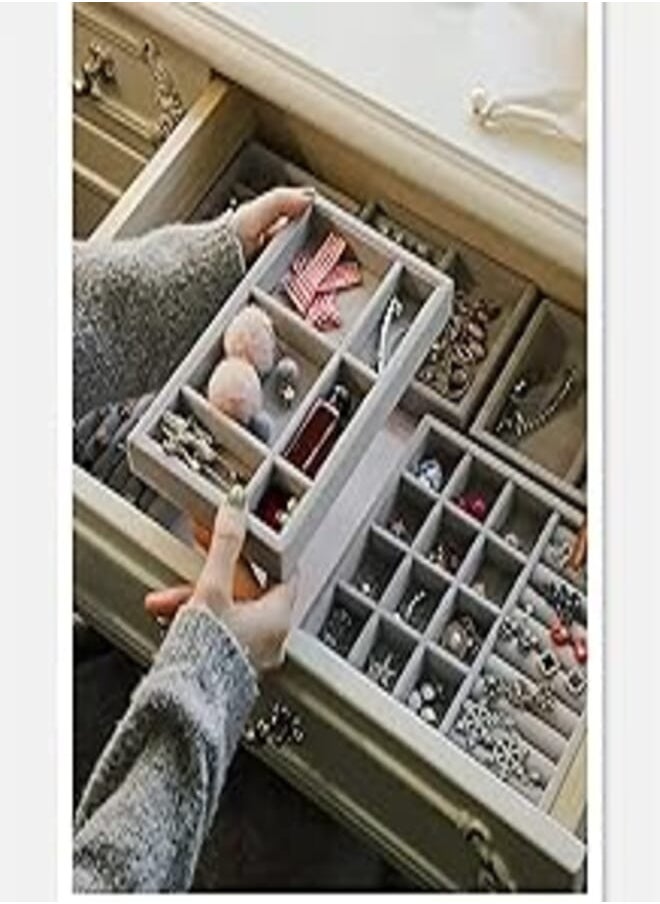 Chamois Jewelry Drawer Organizer Storage Tray (4 Pieces) - Multicolor_one year warranty
