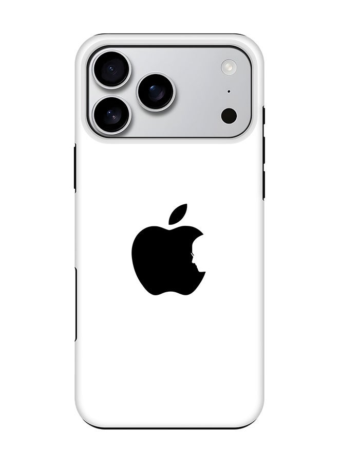 Stylizedd Tough Pro Magnetic Case for iPhone 17 Pro Max, Dual Layer hybrid PC + TPU Mobile Cover Matte - Steve's Apple - White - Image 1