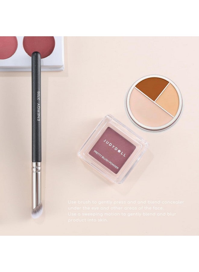 Energy Angled Concealer Brush Under Eye Dense Mini Eyeshadow Brush Vegan Synthetic Bristles For Liquid Cream Powder Cosmetics Blending Setting Concealing Medium Coverage - Image 5