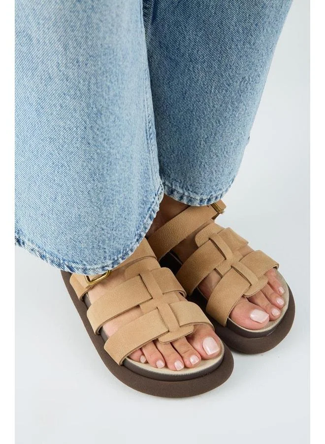 Manijero  Borde Women's Genuine Leather Strap, Buckle Nubuck Sole Sandal. for Women | Best Price UAE