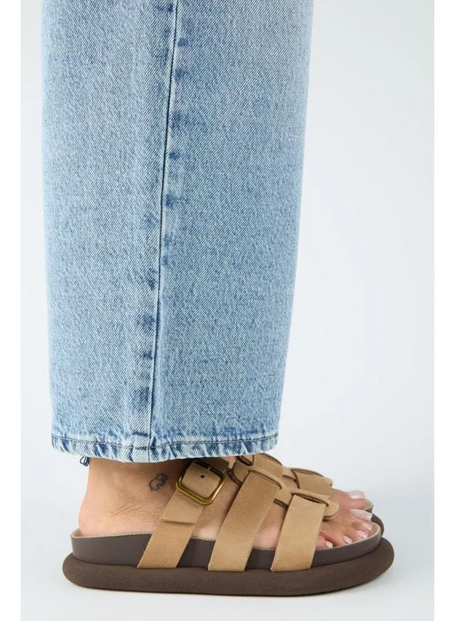 Manijero  Borde Women's Genuine Leather Strap, Buckle Nubuck Sole Sandal. for Women | Best Price UAE