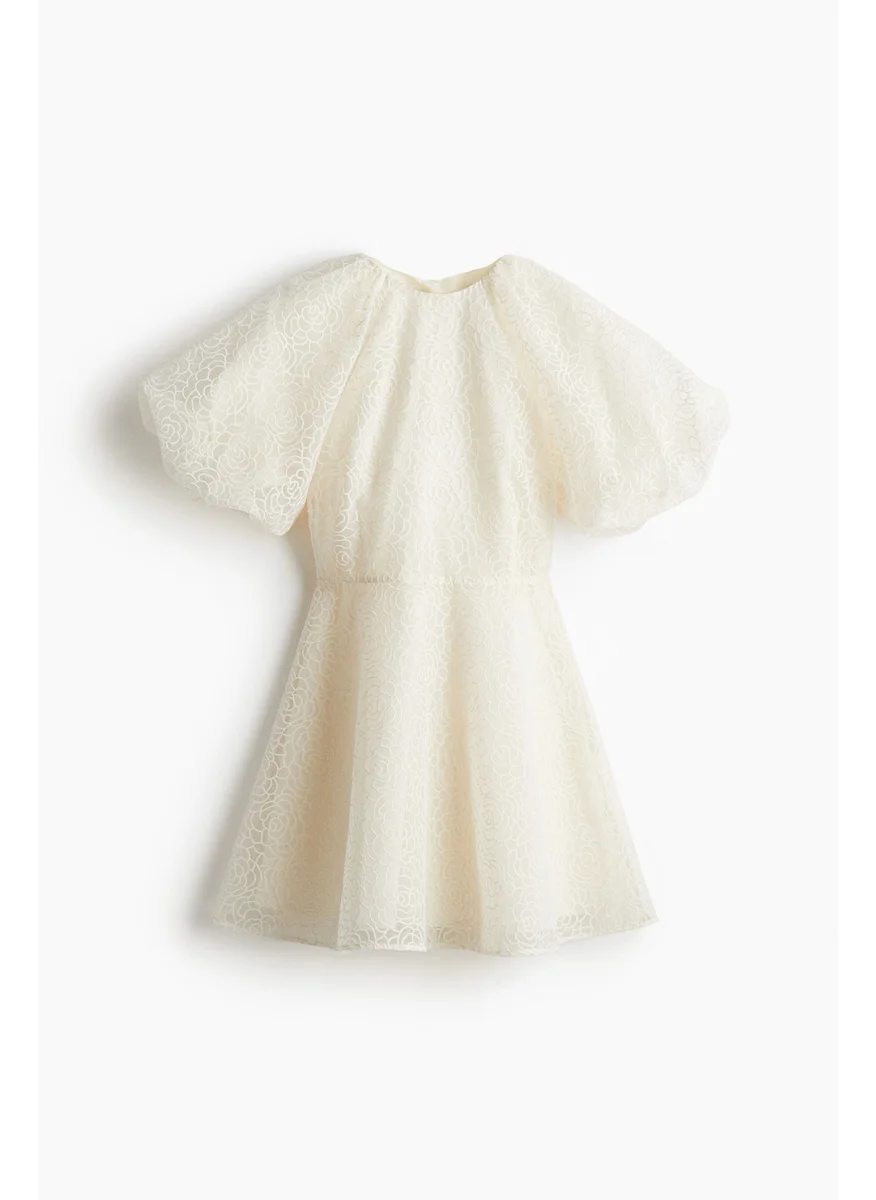 اتش اند ام Embroidered Tie-Back Dress