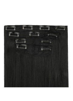 REECHO 26" Straight Super Long 4 PCS Set Thick Clip in on Hair Extensions Natural Black  - Image 2