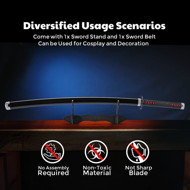 Zisu Anime Tanjiro Sword, About 41 inches, Hashira Pillars & Protagonist Sword, Anime Original Texture (Black-Tanjirou) - Image 3