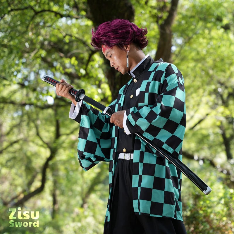 Zisu Anime Tanjiro Sword, About 41 inches, Hashira Pillars & Protagonist Sword, Anime Original Texture (Black-Tanjirou) - Image 4
