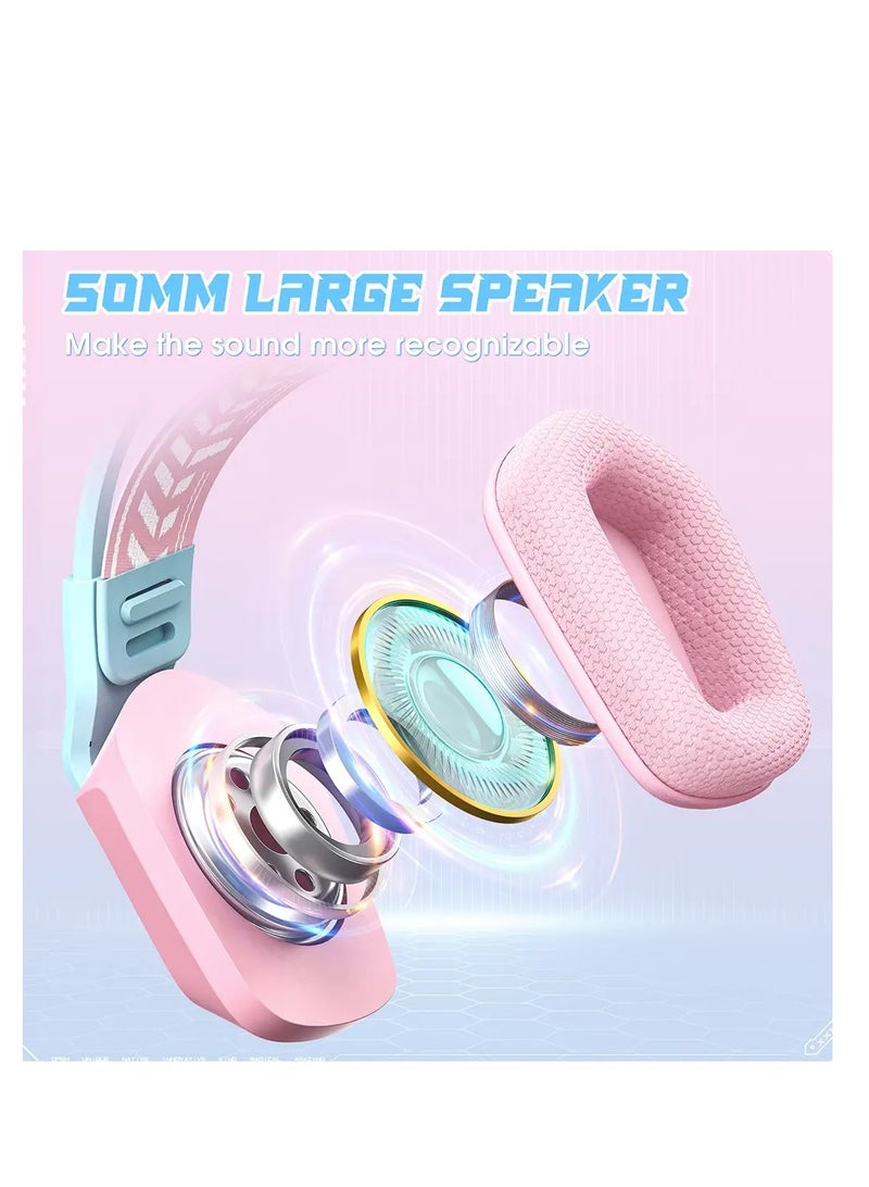 ONIKUMA X13 RGB Wired Gaming Headset - Pink - Image 4