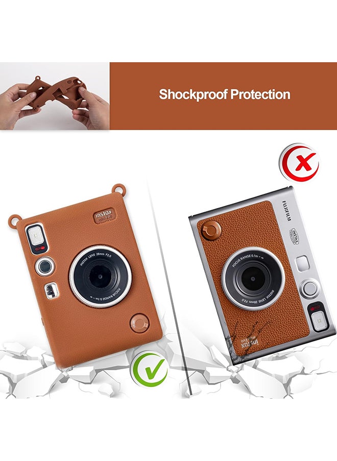 O Ozone Silicone Case for Fujifilm Instax Mini EVO Instant Camera – Soft Rubber Protective Cover, Slim Fit & Lightweight, Shockproof Skin for Mini EVO- Brown  - Image 5