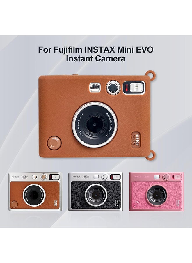 O Ozone Silicone Case for Fujifilm Instax Mini EVO Instant Camera – Soft Rubber Protective Cover, Slim Fit & Lightweight, Shockproof Skin for Mini EVO- Brown  - Image 2