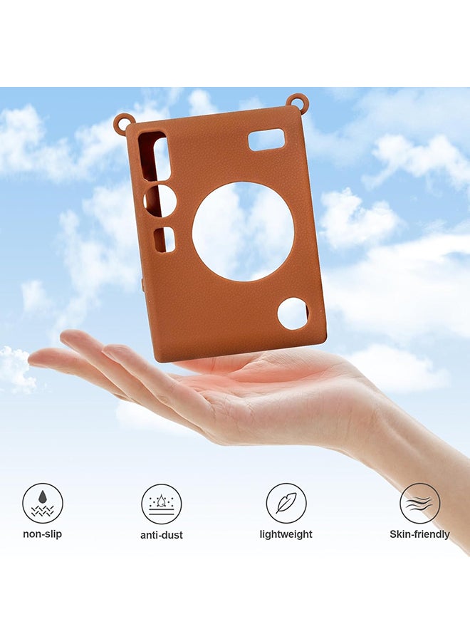 O Ozone Silicone Case for Fujifilm Instax Mini EVO Instant Camera – Soft Rubber Protective Cover, Slim Fit & Lightweight, Shockproof Skin for Mini EVO- Brown  - Image 3
