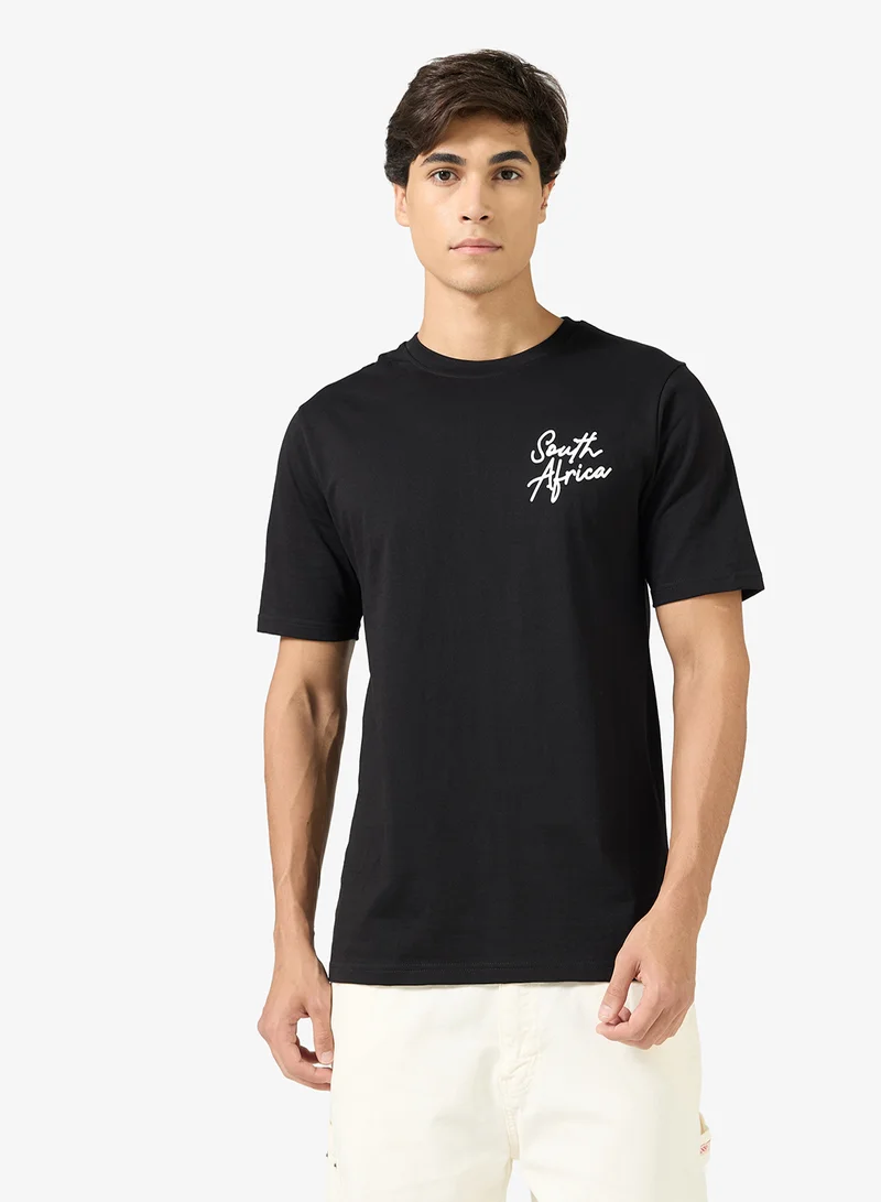 سفنتي فايف تيشيرت مطبوع بقصة عادية