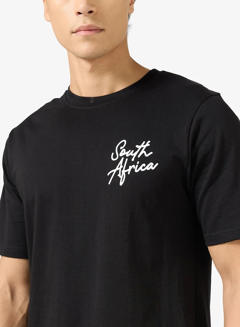 سفنتي فايف تيشيرت مطبوع بقصة عادية