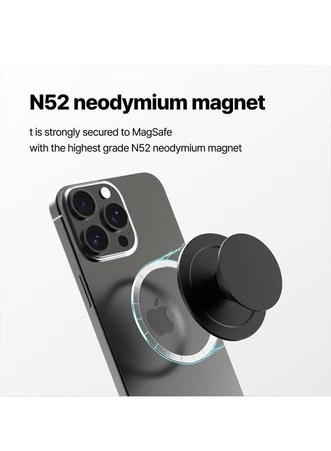Compatible with MagSafe Phone Grip 3800G Strong Magnetic Force for Phone 16/15/14/13/12 Series (Black) - Image 3