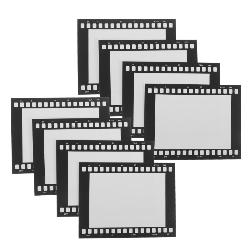 إطار صور من 10 قطع من شريط الفيلم - إطارات صور من شريط الفيلم الورقي العتيق مقاس 7 بوصات - عرض صور من الورق المقوى الريفي لعرض الصور الفوتوغرافية ومعرض المهرجانات وديكور الحائط - Image 1