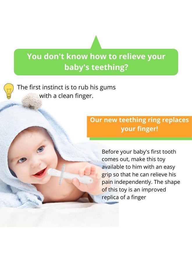 2PCS Baby Teething Toys, Teething Toys, Mushroom Teether Toy, Teether for Baby Silicone Teething Brush Tool Ring Toy - Image 5
