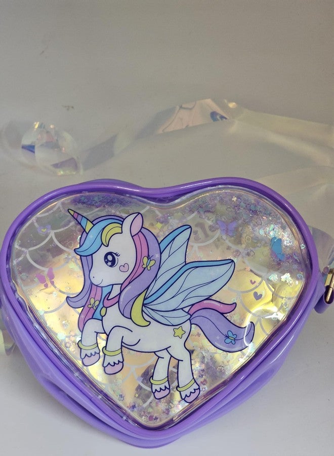 JAGMAG® Unicorn Heart Sling Bags for Girls Classic Sling Bags | Holographic Purses and Flash Reflective Shoulder Bag for Girl's and Women 1 Pc Random Color - Image 4
