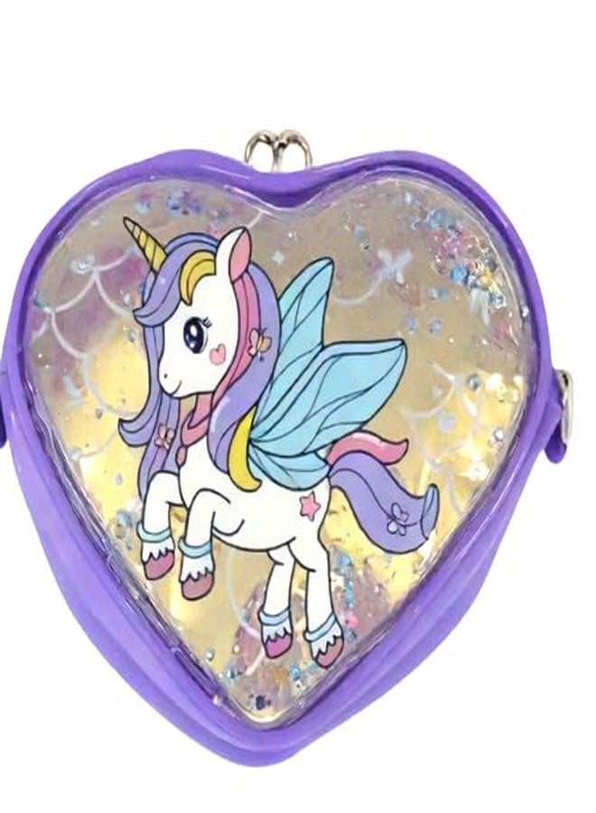 JAGMAG® Unicorn Heart Sling Bags for Girls Classic Sling Bags | Holographic Purses and Flash Reflective Shoulder Bag for Girl's and Women 1 Pc Random Color - Image 1