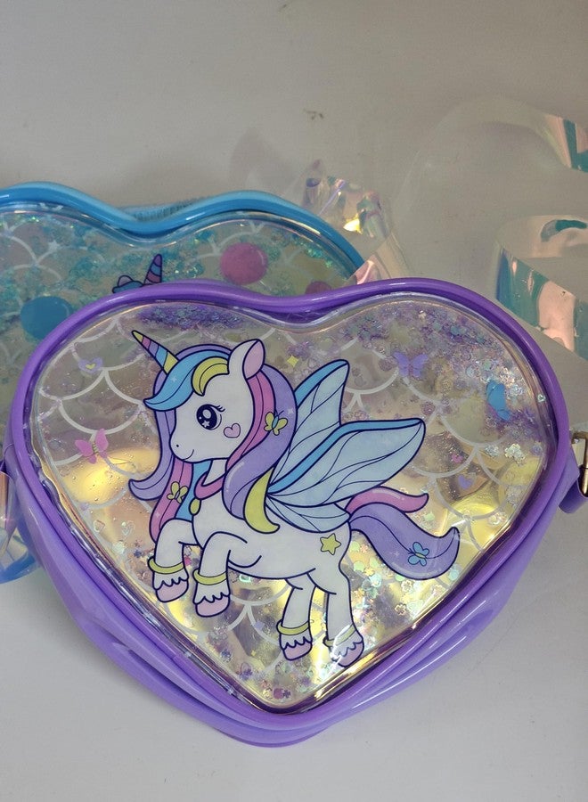 JAGMAG® Unicorn Heart Sling Bags for Girls Classic Sling Bags | Holographic Purses and Flash Reflective Shoulder Bag for Girl's and Women 1 Pc Random Color - Image 5