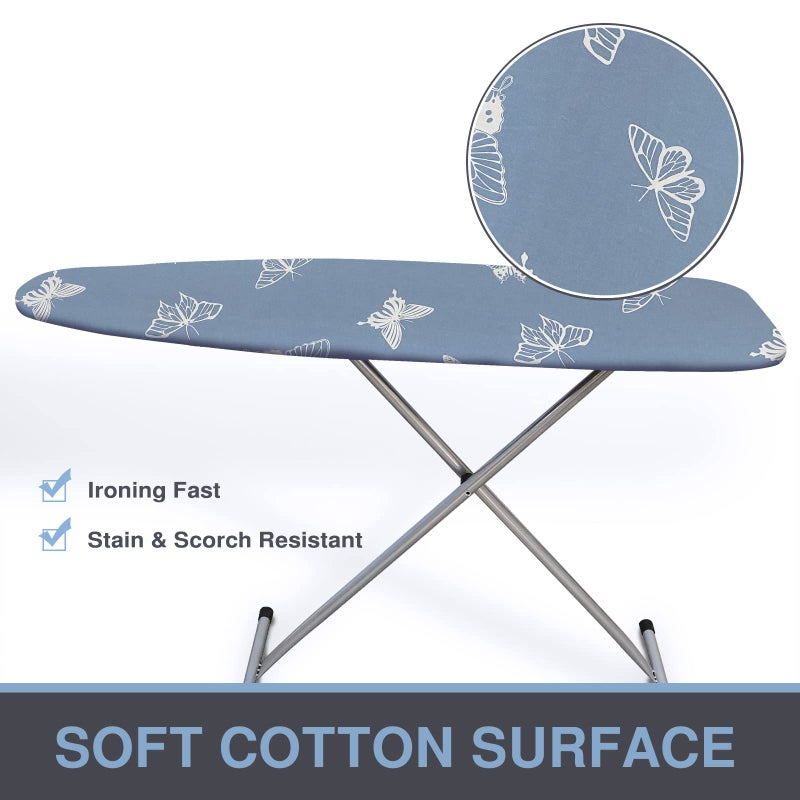 VividPaw Ironing Board Cover and Pad, Standard Size 15x54, Thick Padding, Elastic Edge, Resist Scorching, Adjustable Fastener, Heavy Duty Floral Iron Board Covers (Butterfly) - Image 2