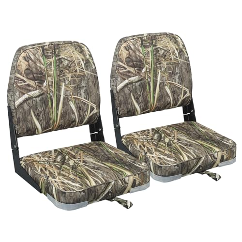 ERGOSEAT Folding Boat Seat Padded Folding Boat Chair with Backrest Marine Bass Jon Boat Seat - Image 1
