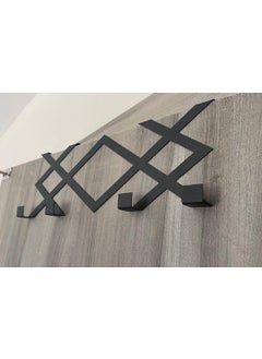 Risingmaber Metal Black Patterned American Door Hanger Organizer Hanger Rack and Patterned Bathroom Door Hanger Rack  - Image 3