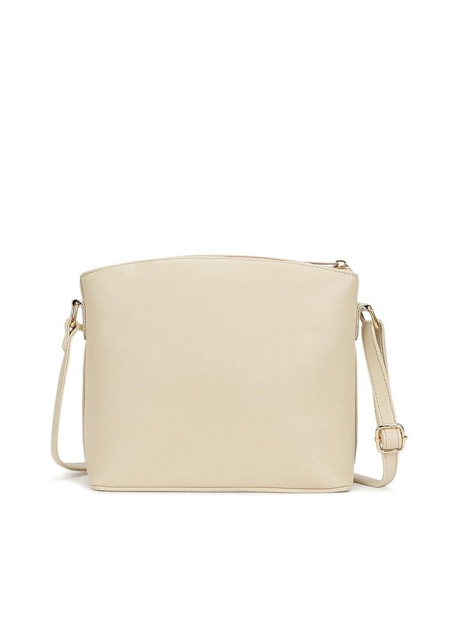 Fastrack Sling | White Faux-Leather Women’s Handbag | Adjustable Strap with Zipper Closure, Spacious Compartment & Stitch Detailing for Everyday Carry - Image 5