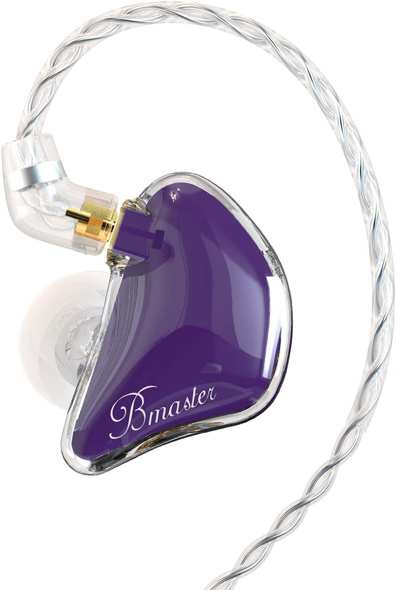BASN Bmaster Triple Drivers in Ear Monitor Headphone with Two Detachable Cables Fit in Ear Suitable for Audio Engineer, Musician (Purple) - Image 1