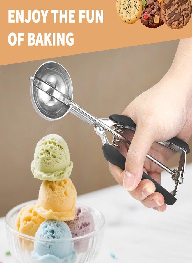 JETONN Medium Cookie Scoop 2 Tablespoon, Size #40 Cookie Dough Scoop, 18/8 Stainless Steel Ice Cream Scoop with Comfortable Grip, for Baking Cookies, Muffins, Cupcakes - Image 5